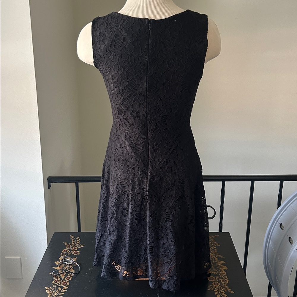 Vintage Y2K 2000s black lace cocktail sleeveless mini dress goth, whimsygoth 🦇 - Picture 5 of 7